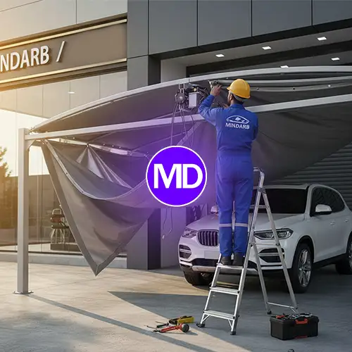 سرویسکار تعمیر جک درب پارکینگی 👨🔧✅ | خدمات فوری مینا درب 16 سایبان برقی